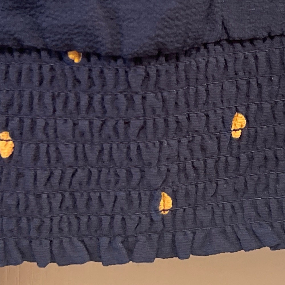 Elegant Navy Polka Dot Blouse with Bow Accent - Picture 5 of 8